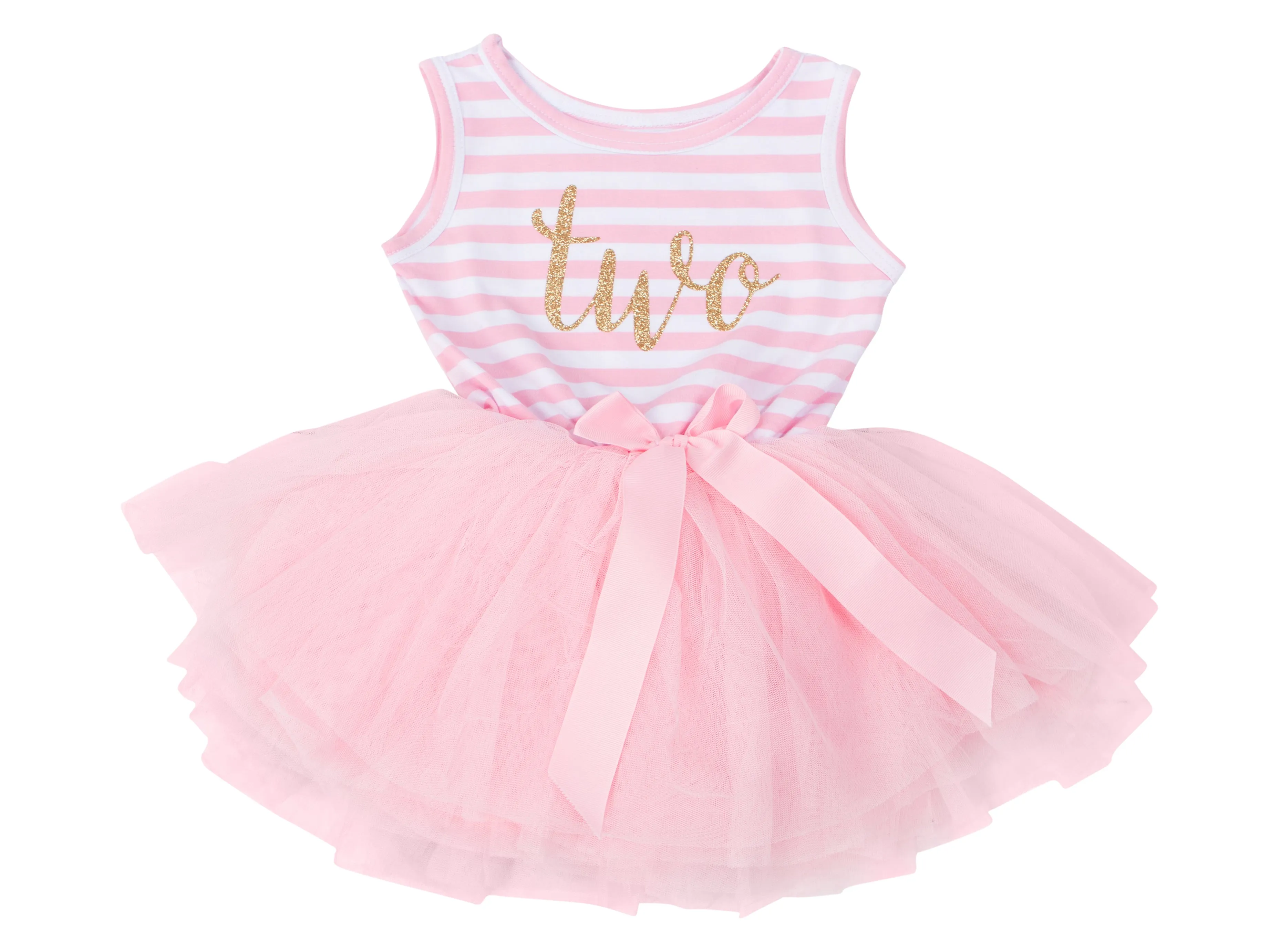 2nd Birthday Dress - Striped (Sleeveless)