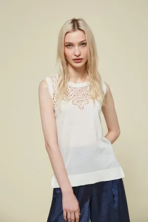 85046104 - Sleeveless Sweater - Ecru