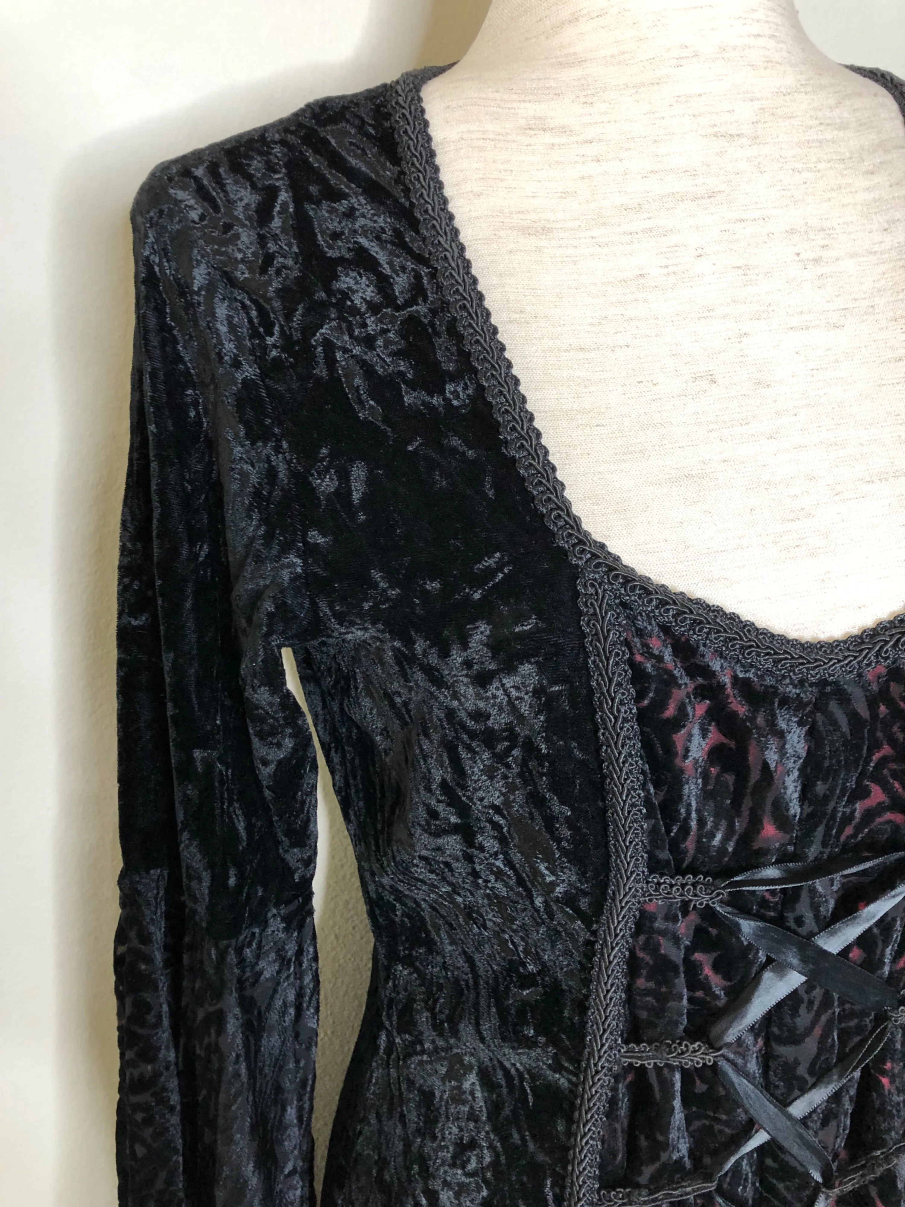 '90’s Crushed Velvet Goth/Renaissance Gown by Lipservice Los Angeles