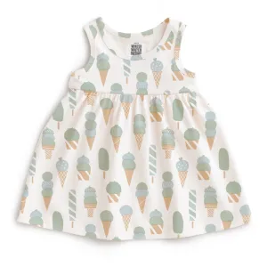 Alna Baby Dress - Ice Cream Mint & Blue