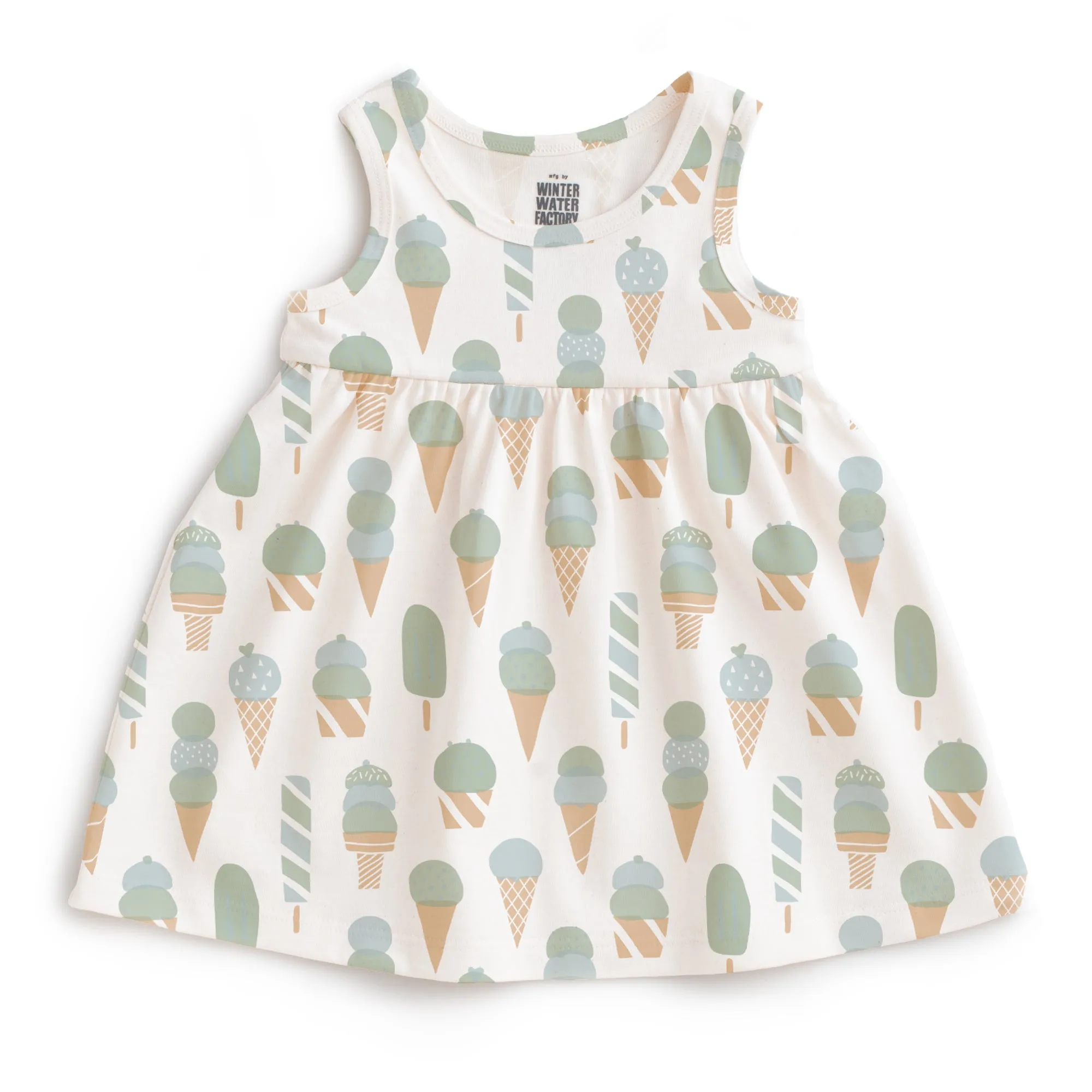 Alna Baby Dress - Ice Cream Mint & Blue