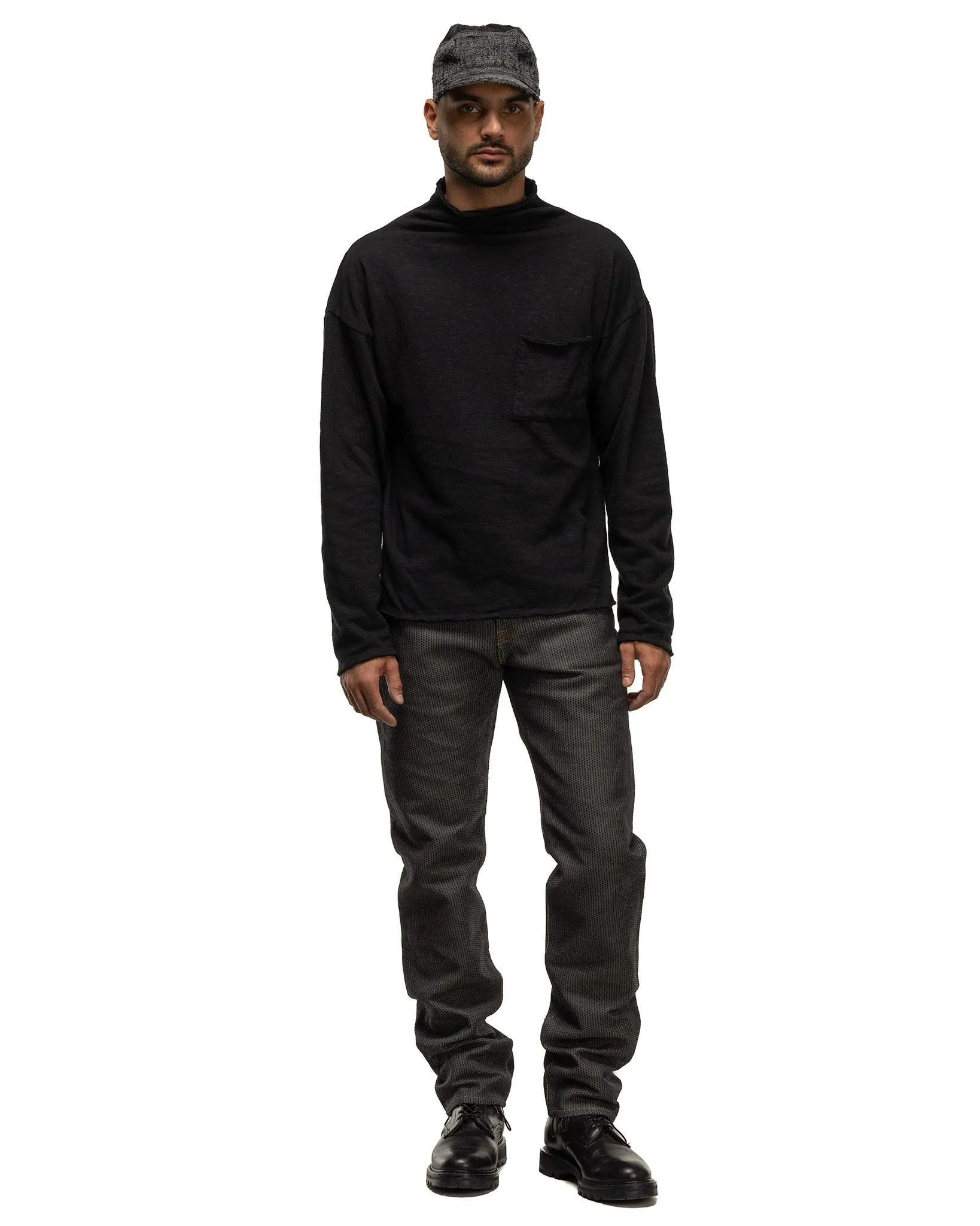 AMUSE Knit GANDHI Longsleeve T-Shirt Black