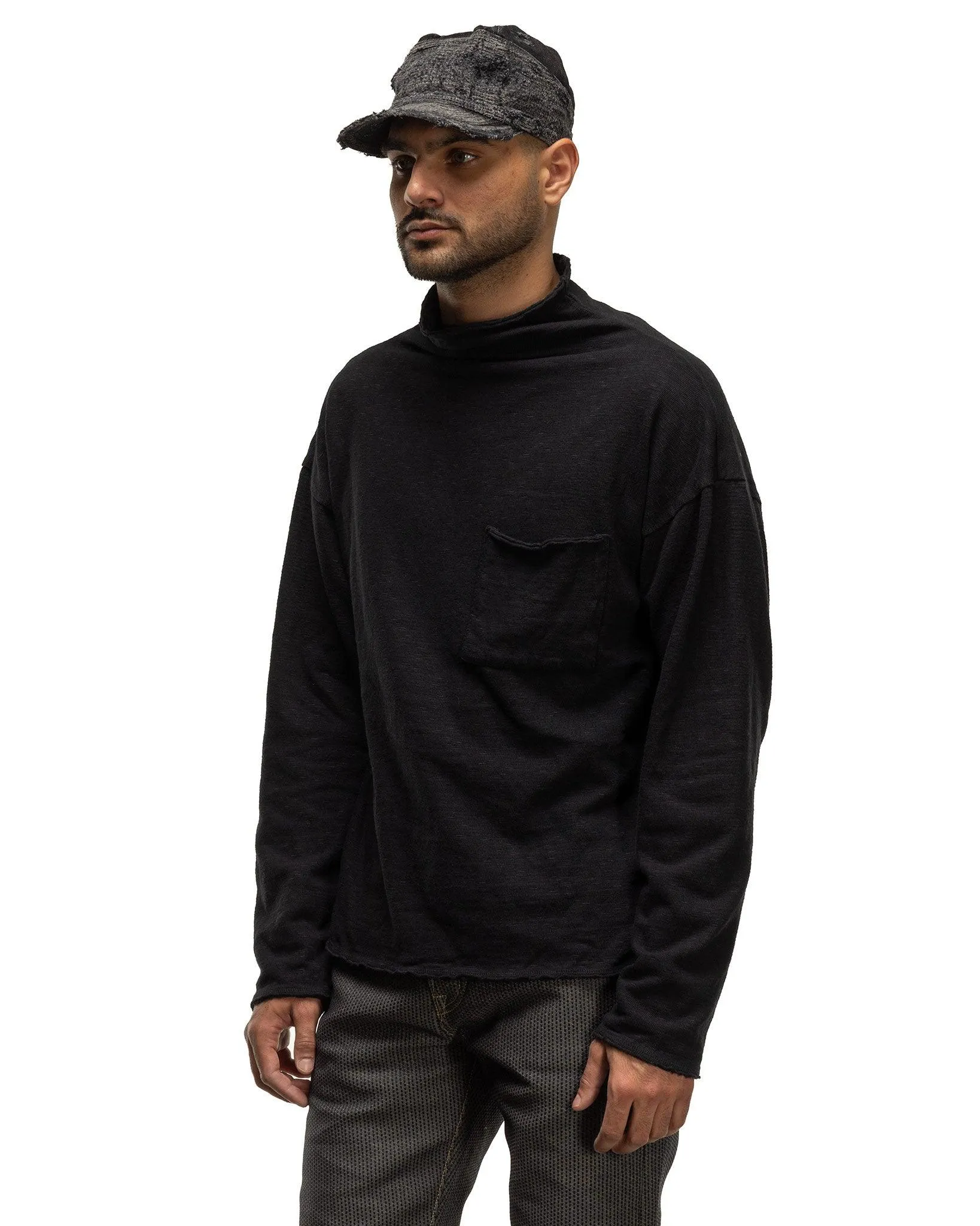 AMUSE Knit GANDHI Longsleeve T-Shirt Black
