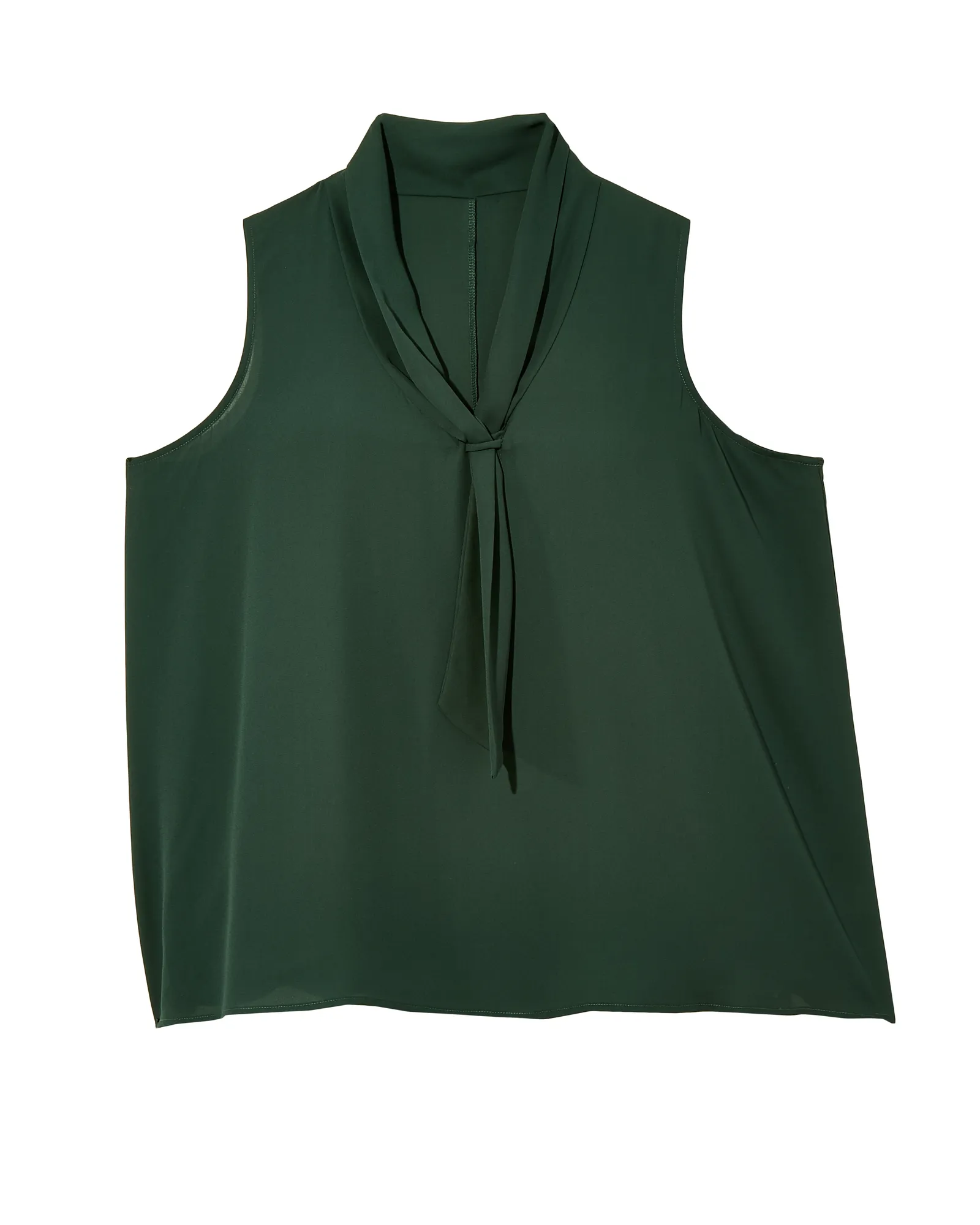Antonella Sleeveless Tie Neck Blouse | Forest Green