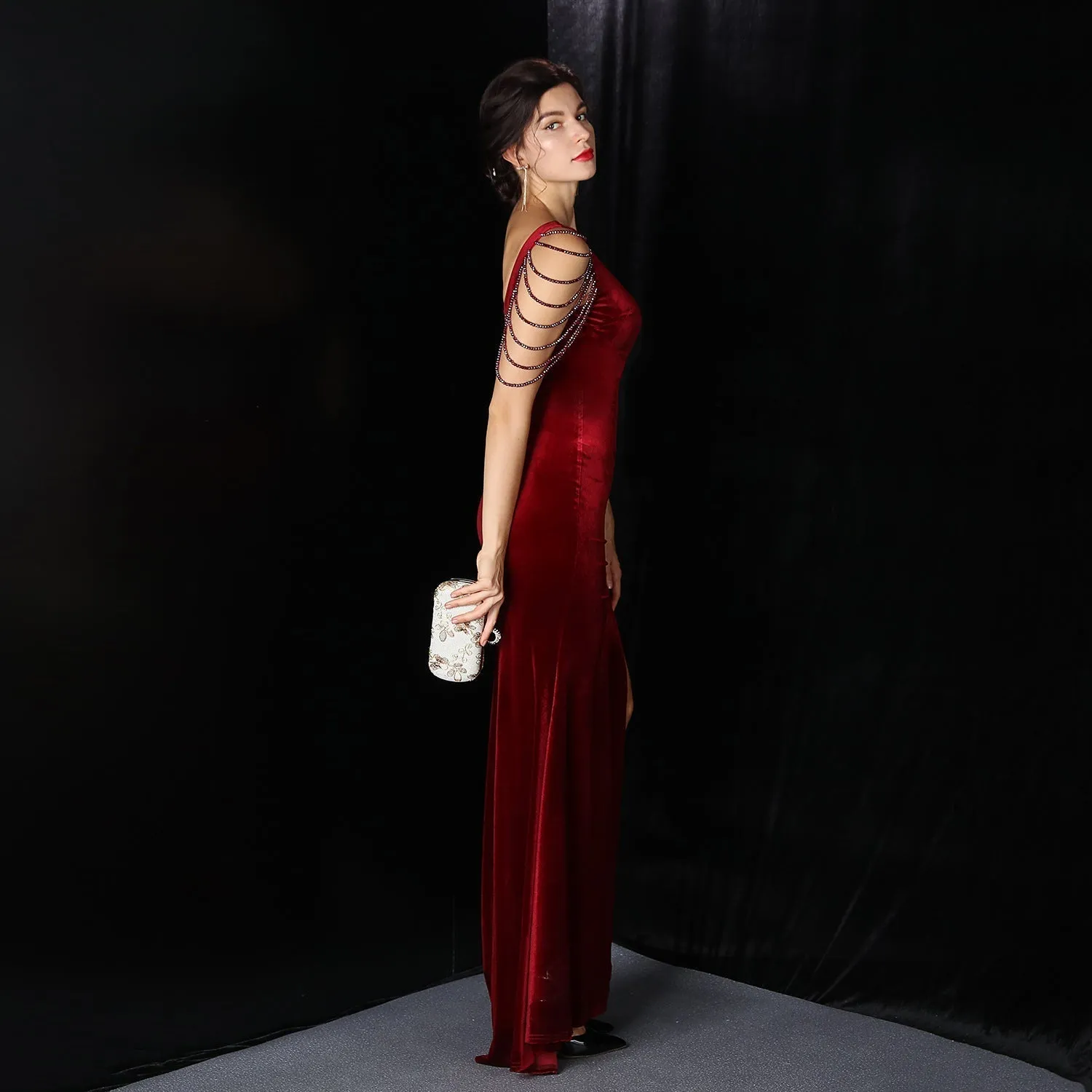 Avery Good Quality Charming Velvet Formal Dress