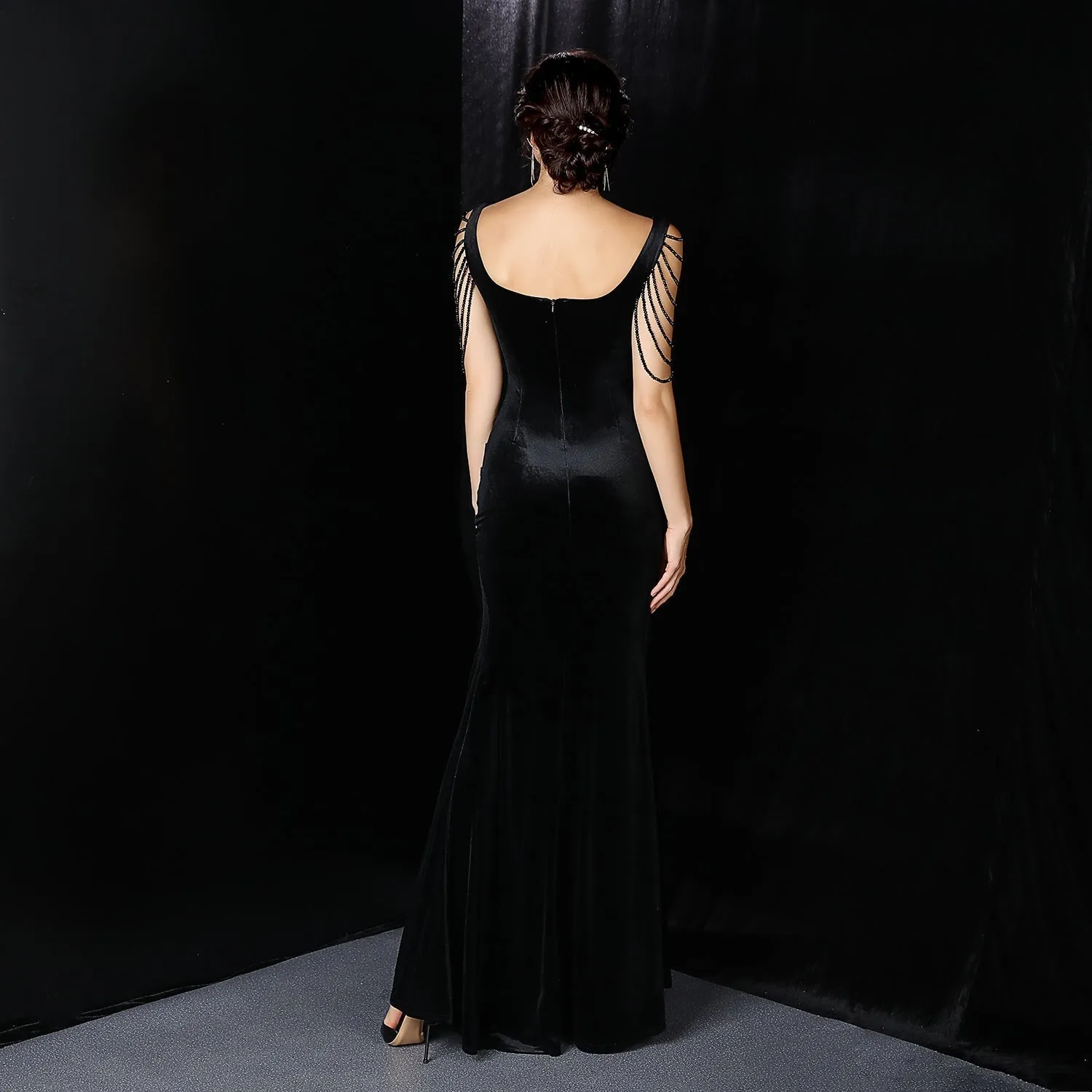Avery Good Quality Charming Velvet Formal Dress