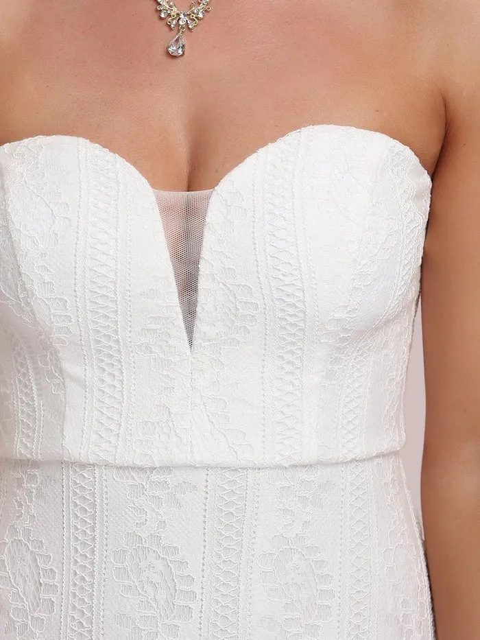Bandeau Sweetheart Floor Length Wedding Dress