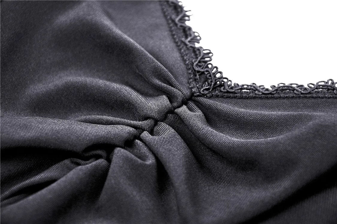 Blakc bandage waist flower strap dress DW424