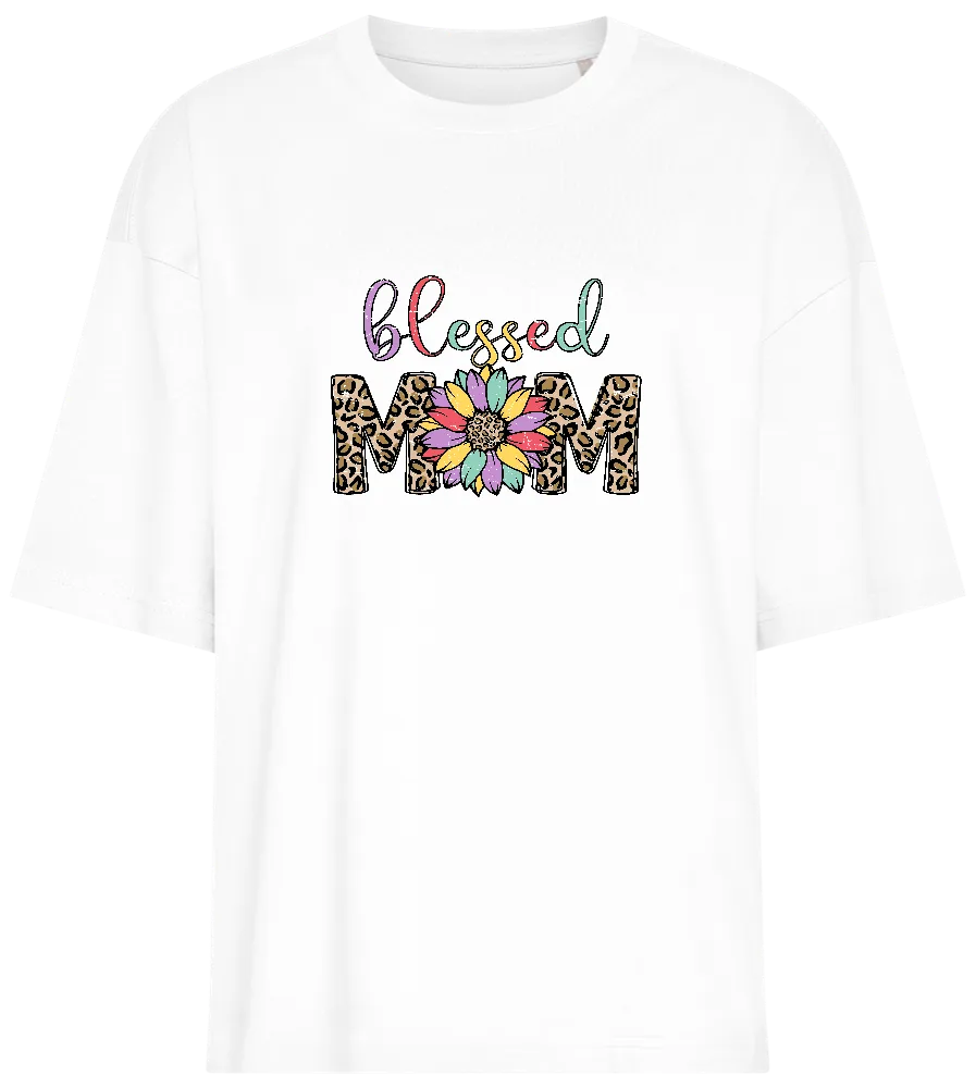 Blessed Mom Leopard Design - Premium women's oversized t-shirt