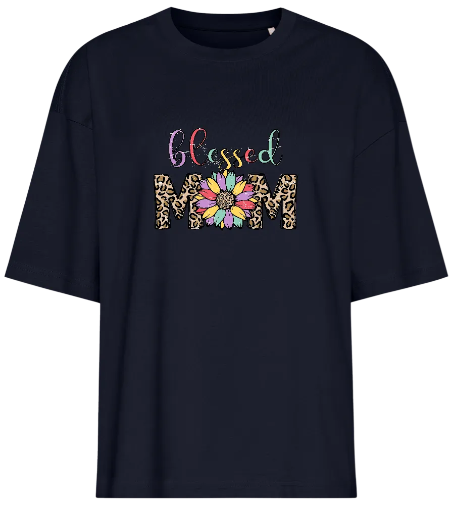 Blessed Mom Leopard Design - Premium women's oversized t-shirt