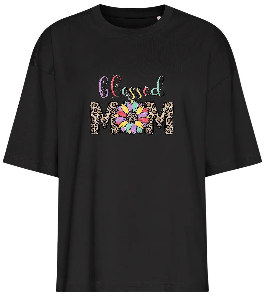 Blessed Mom Leopard Design - Premium women's oversized t-shirt