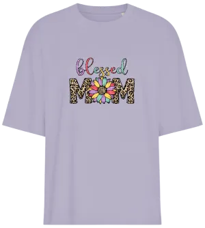 Blessed Mom Leopard Design - Premium women's oversized t-shirt