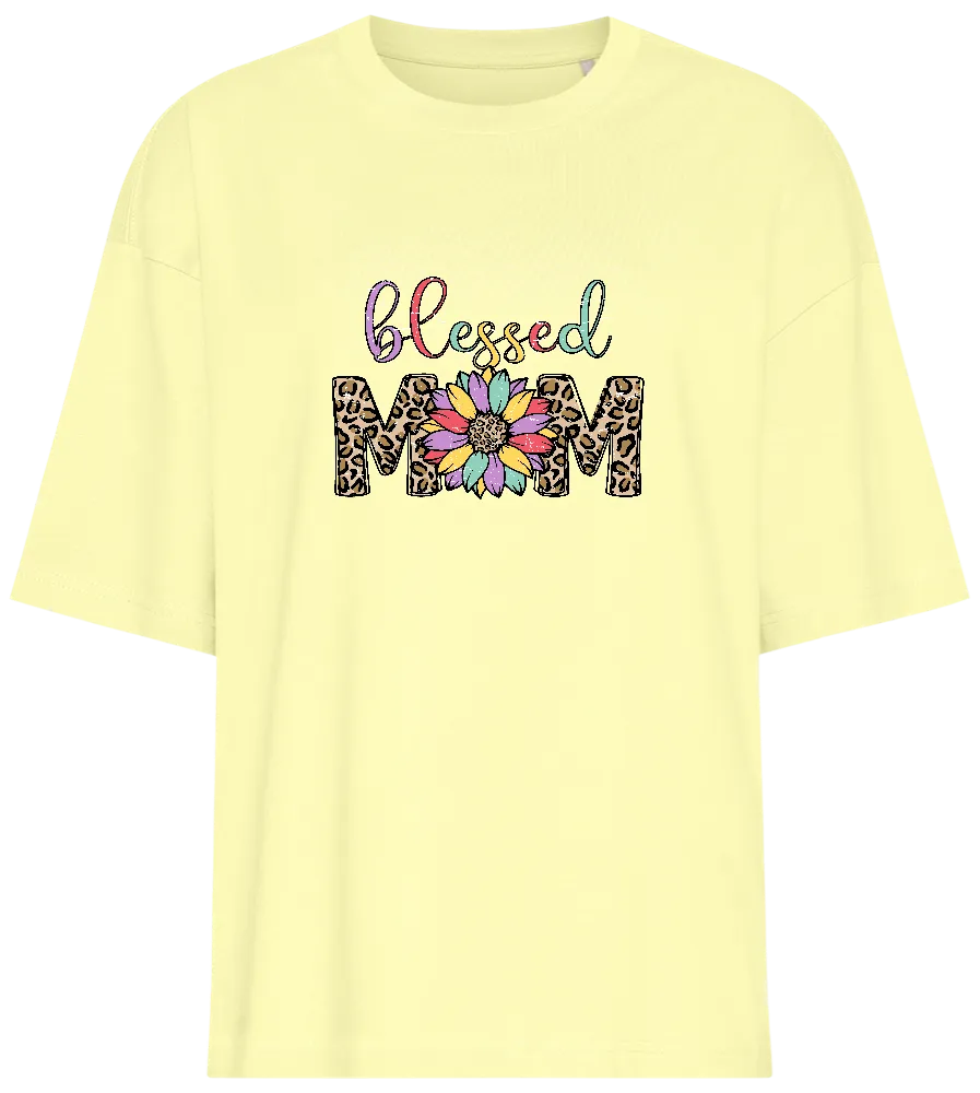 Blessed Mom Leopard Design - Premium women's oversized t-shirt