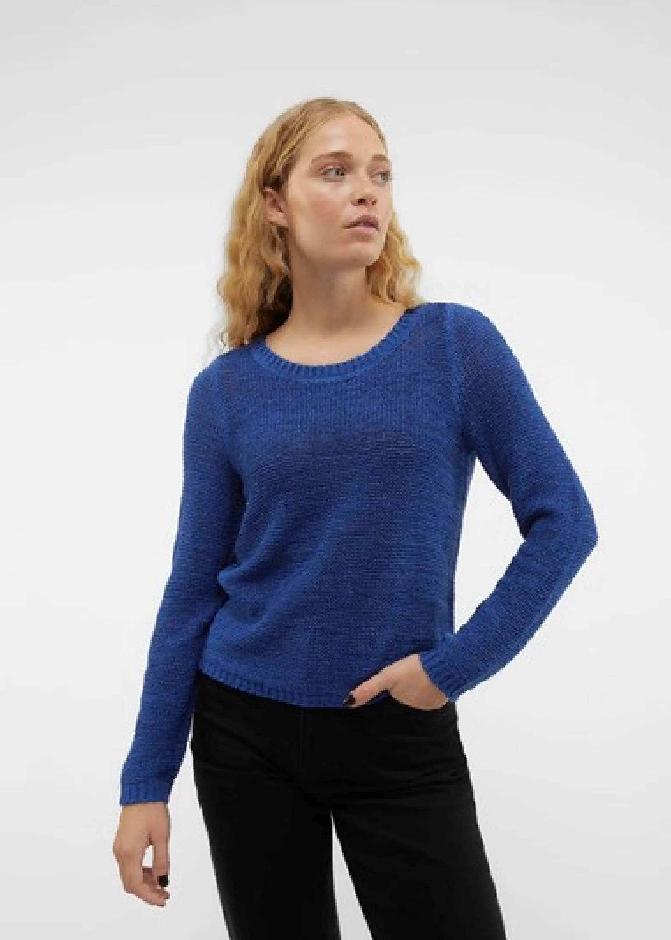 Charity Mazarine Blue Textured Pullover