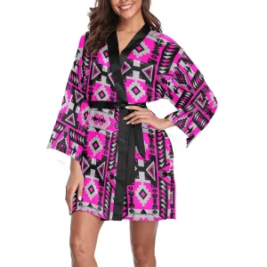 Chiefs Mountain Stunning Sunset Long Sleeve Satin Robe
