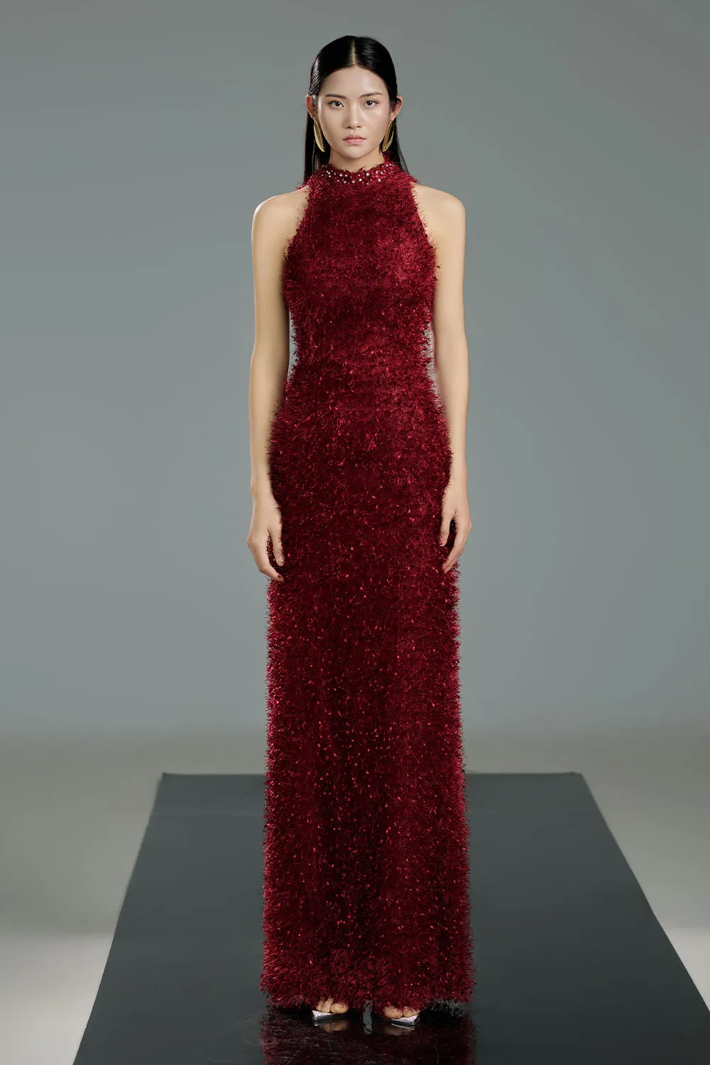 Clayton Sheath Sleeveless Polyester Floor Length Dress