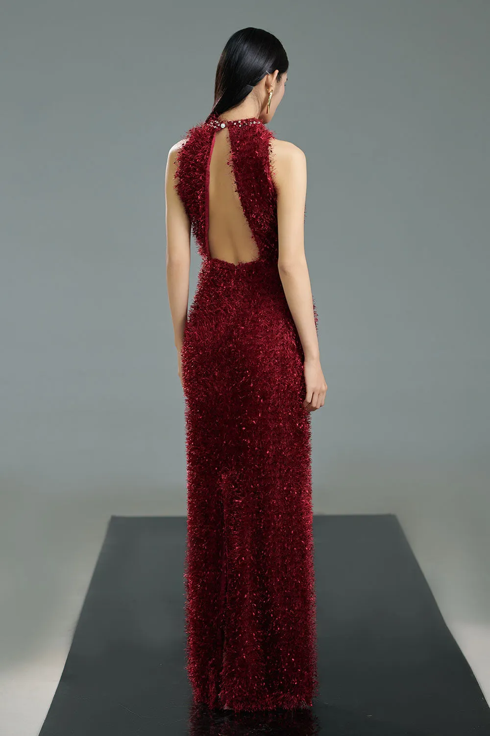 Clayton Sheath Sleeveless Polyester Floor Length Dress