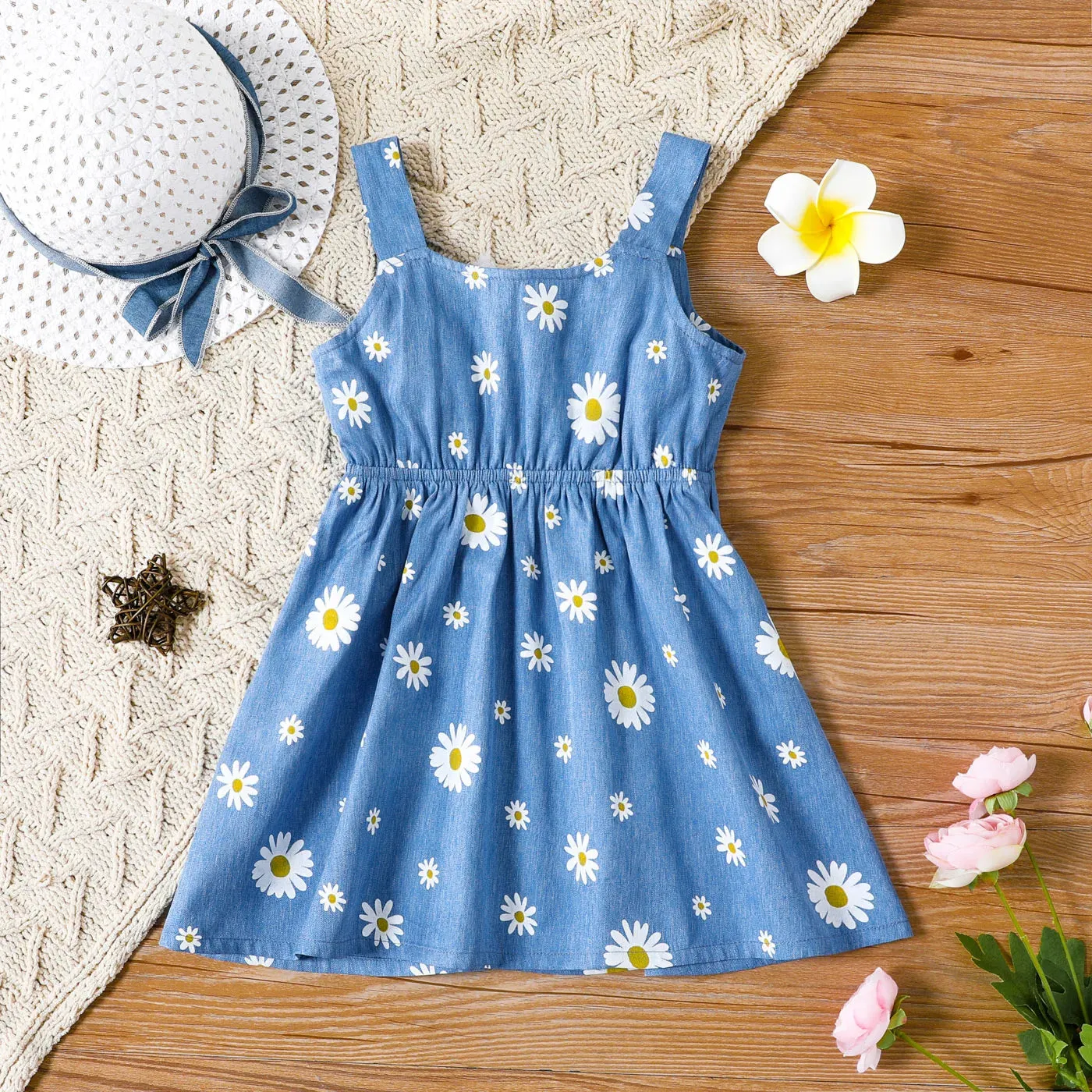 Daisy Denim Strap Dress