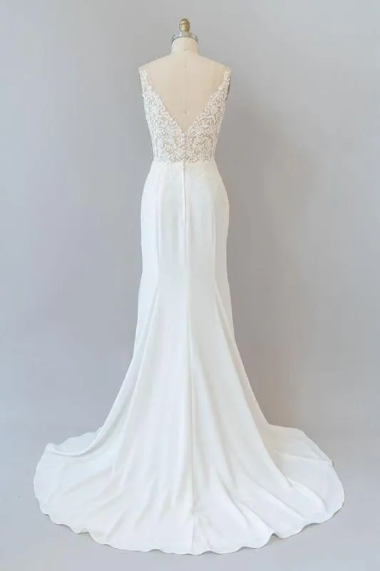 Elegant Lace Floor Length Mermaid Wedding Dress