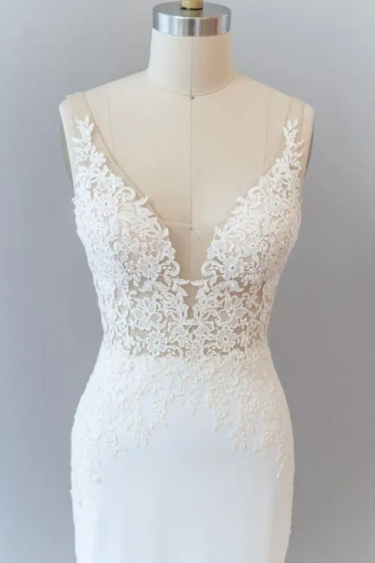 Elegant Lace Floor Length Mermaid Wedding Dress