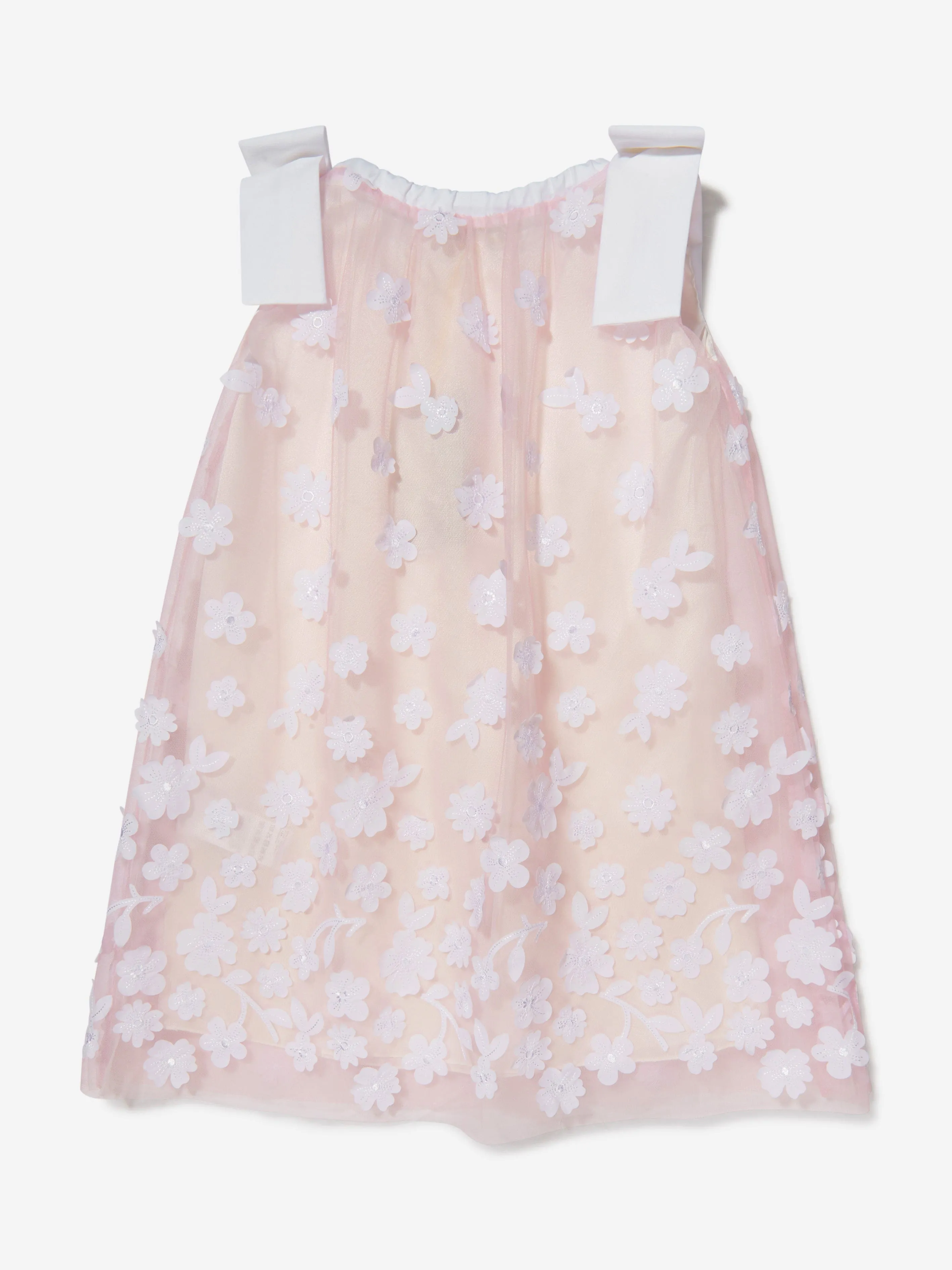 Elie Saab Girls Sleeveless Flower Dress With Bows