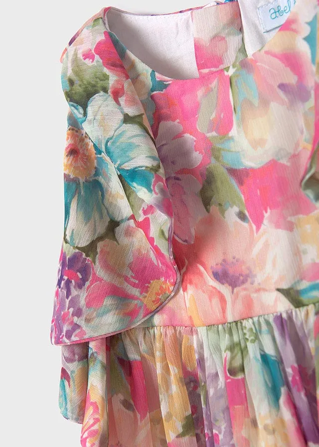Girls Floral Chiffon Dress