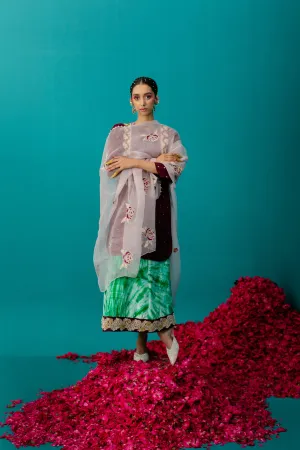 Green Batik Silk Skirt