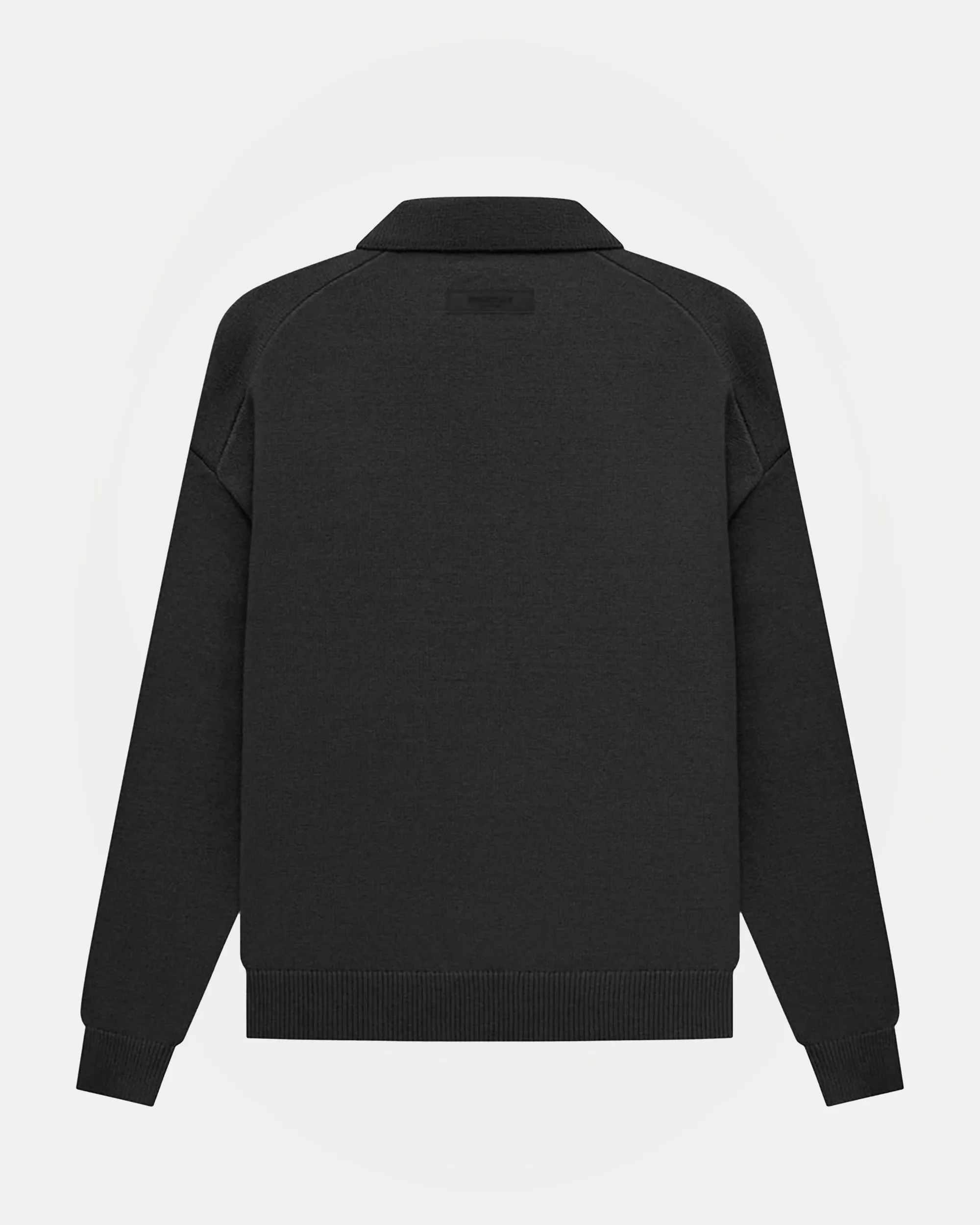 Long Sleeve Polo in Off-Black