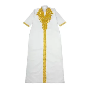 Long White Dress With Embroidery