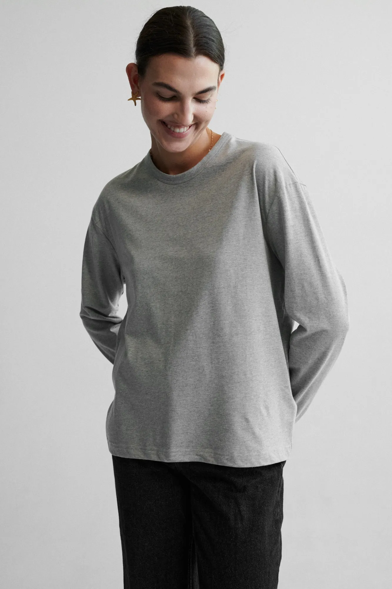 Longsleeve in cotton / 14 / 20 / mist grey