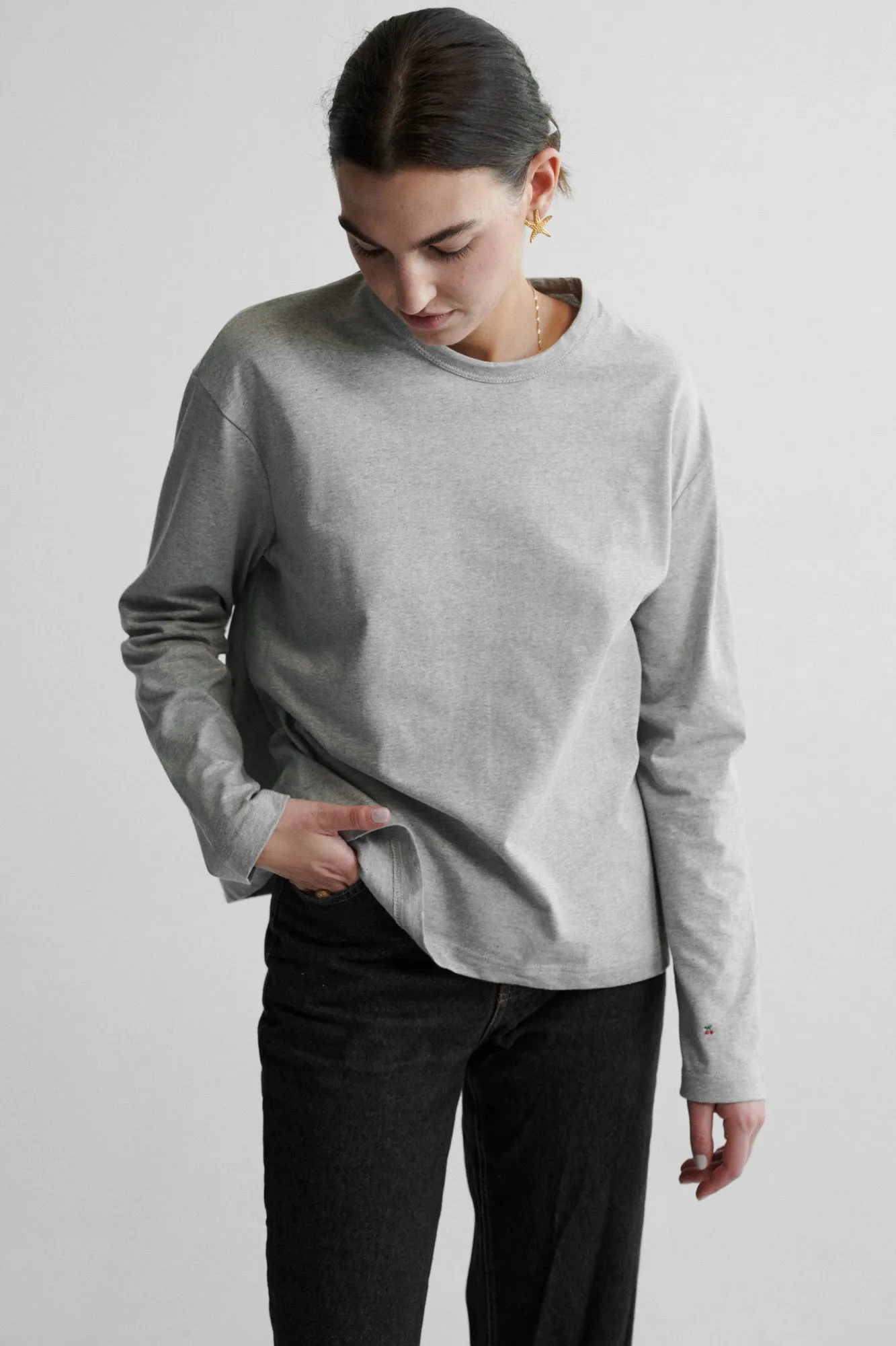 Longsleeve in cotton / 14 / 20 / mist grey