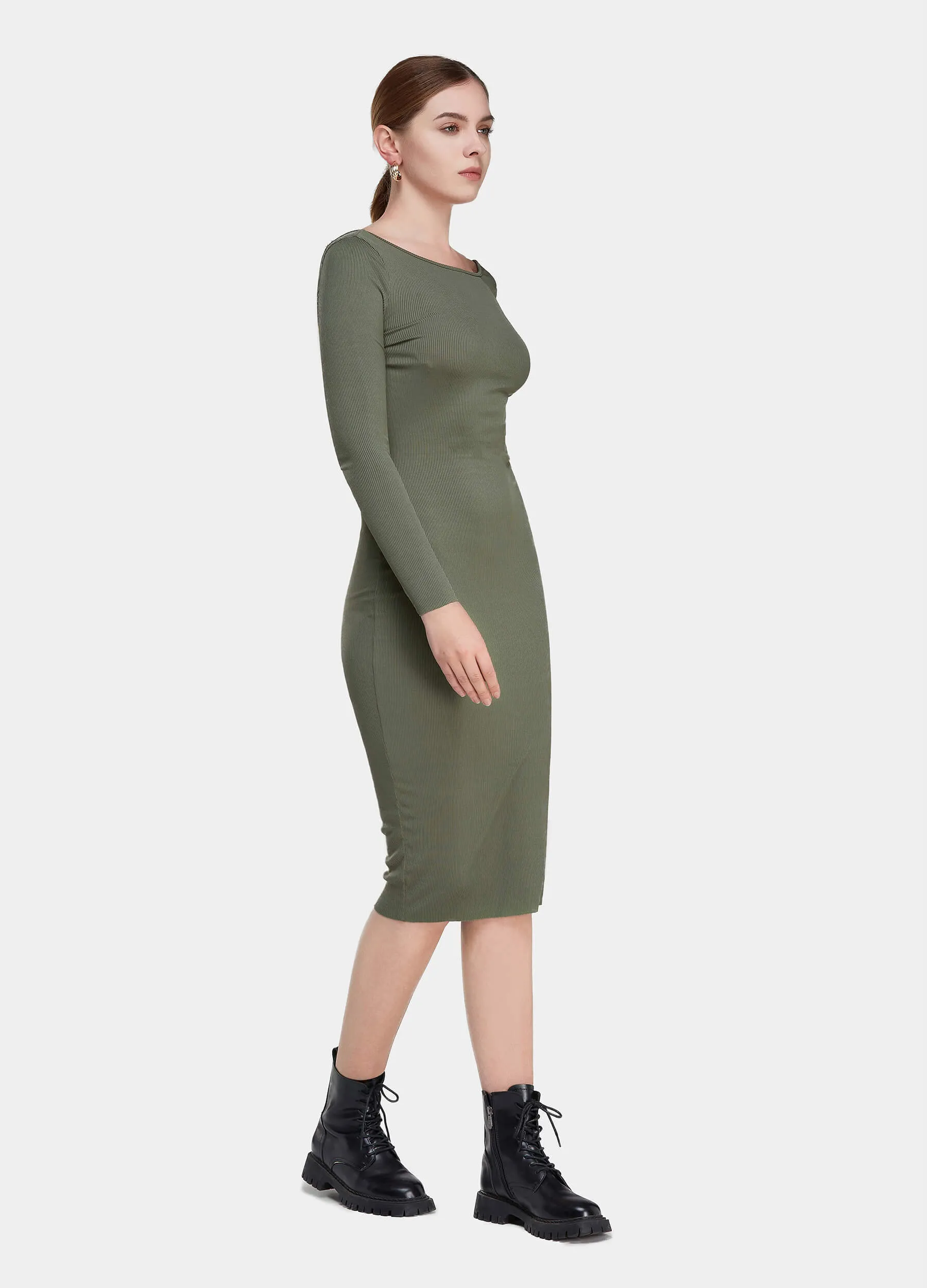 MECALA Women's Fall Knit Bodycon Dress Backless Sexy Dinner Cocktail Dress