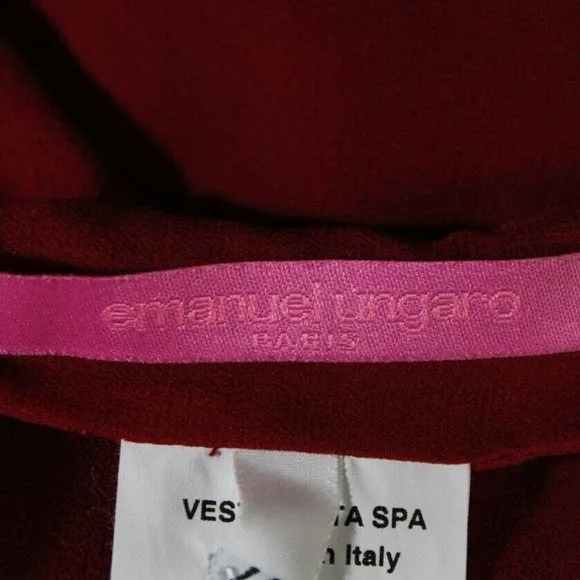 NWOT, EMANUEL UNGARO WOMENS RED SILK SKIRT