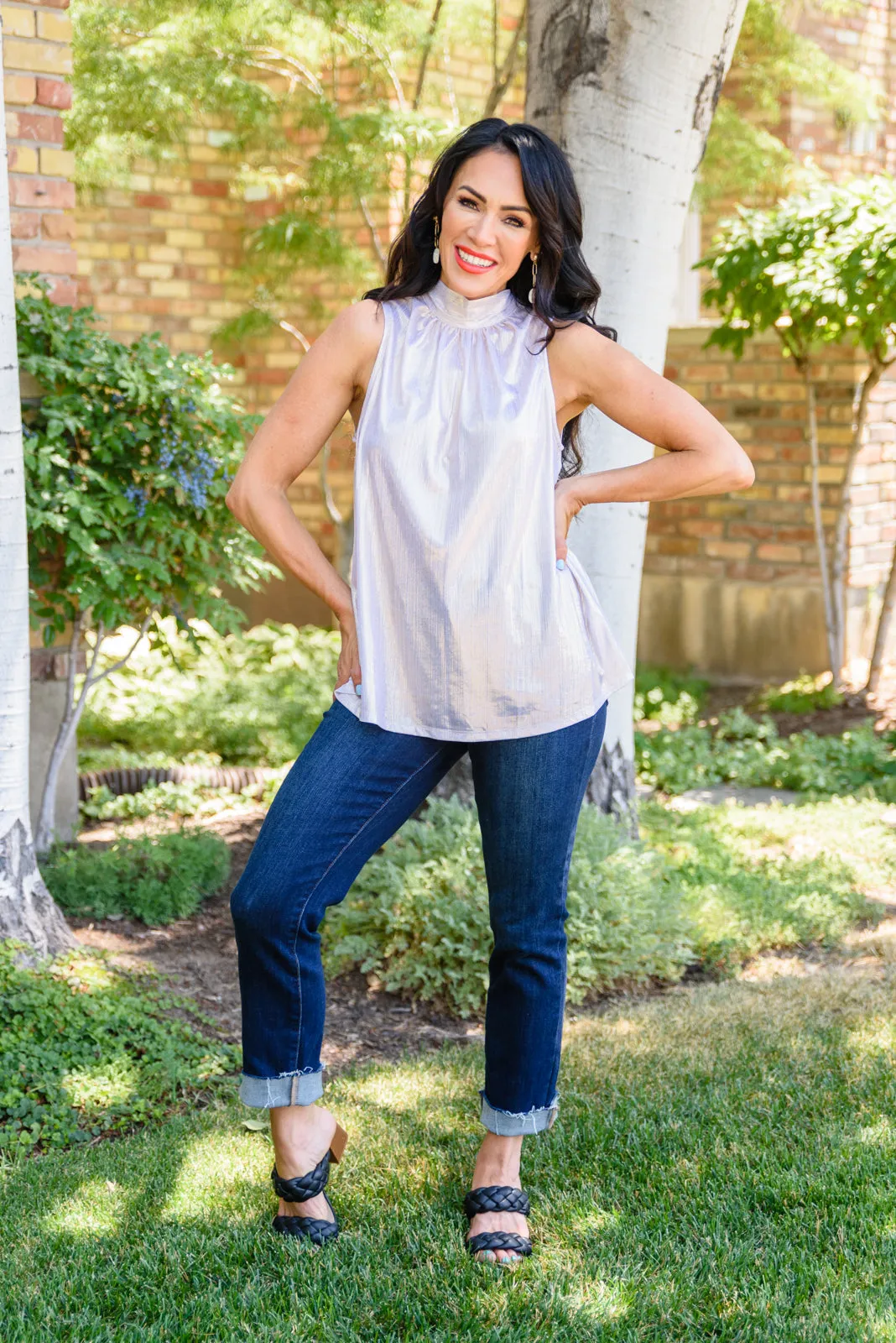 Photo Op Sleeveless Blouse