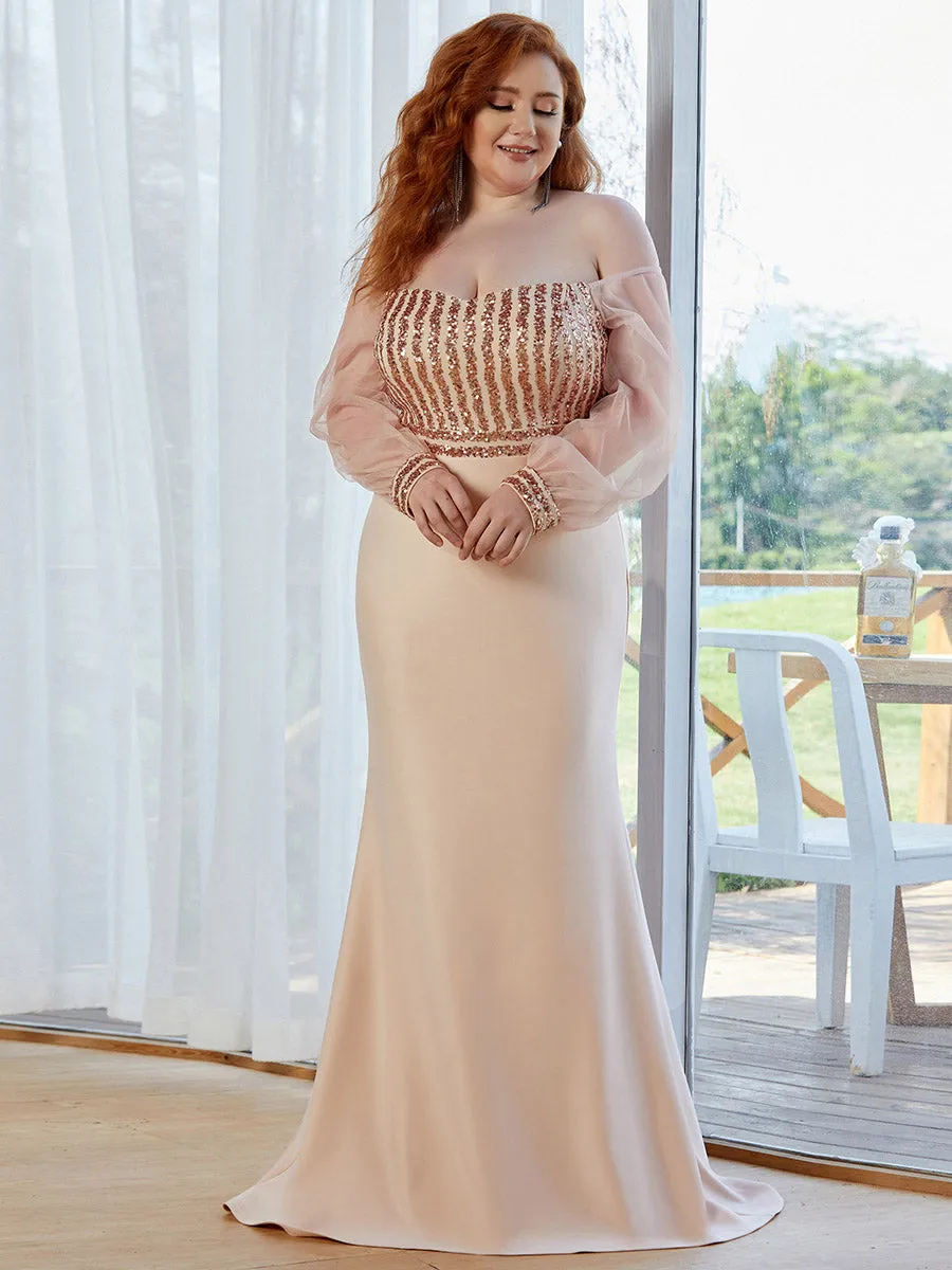 Plus Size Cool See-Through Sleeves Wholesale Dresses