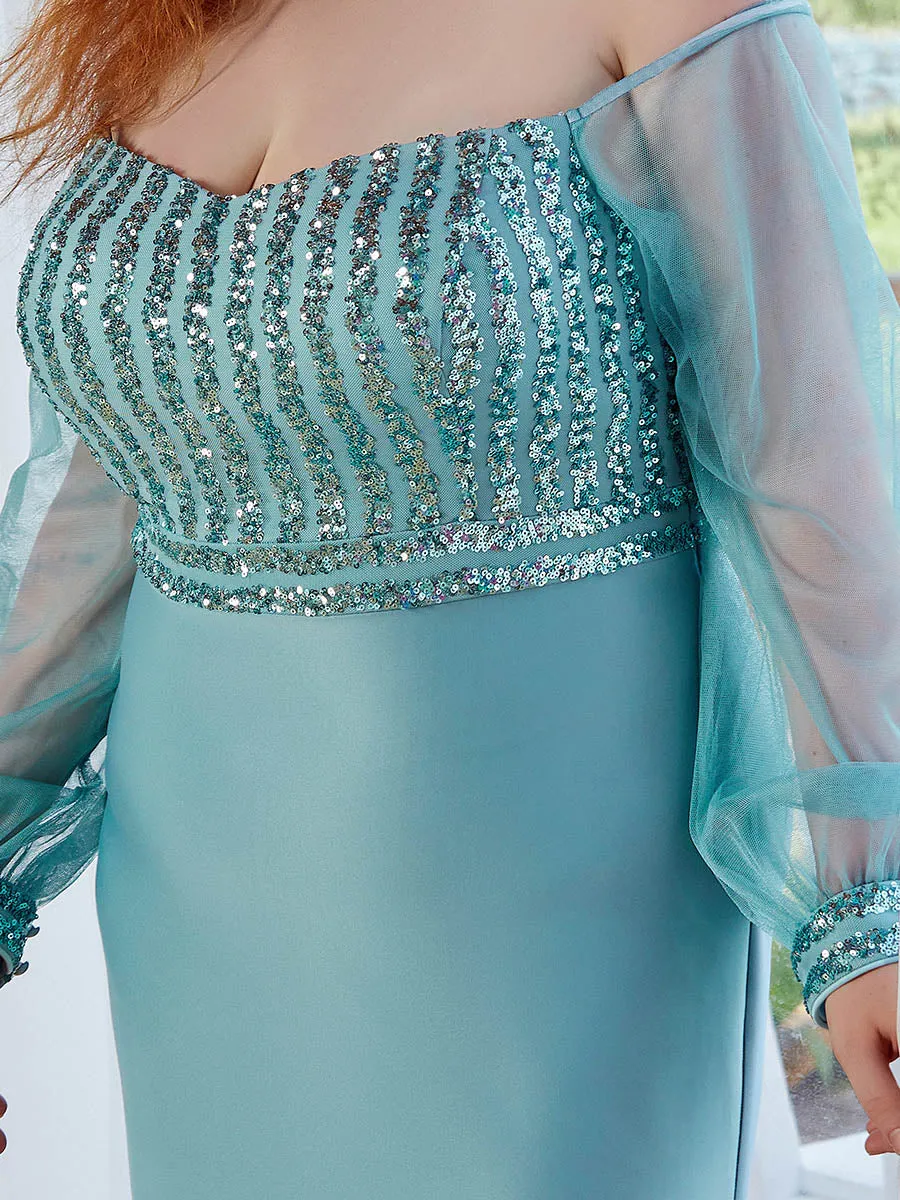 Plus Size Cool See-Through Sleeves Wholesale Dresses