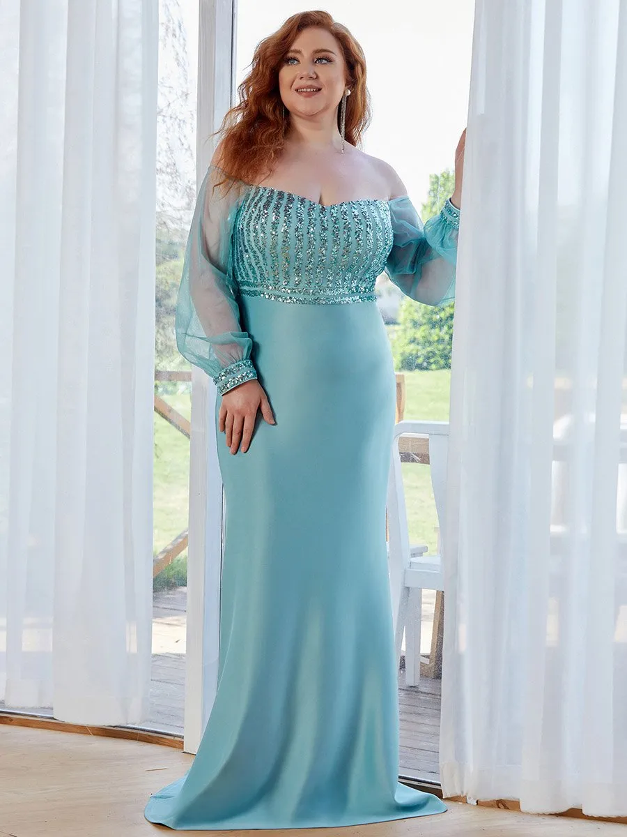 Plus Size Cool See-Through Sleeves Wholesale Dresses