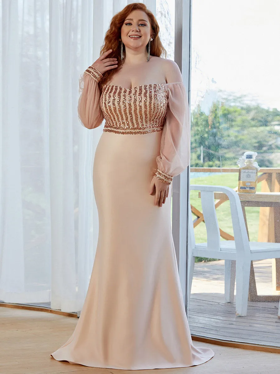 Plus Size Cool See-Through Sleeves Wholesale Dresses