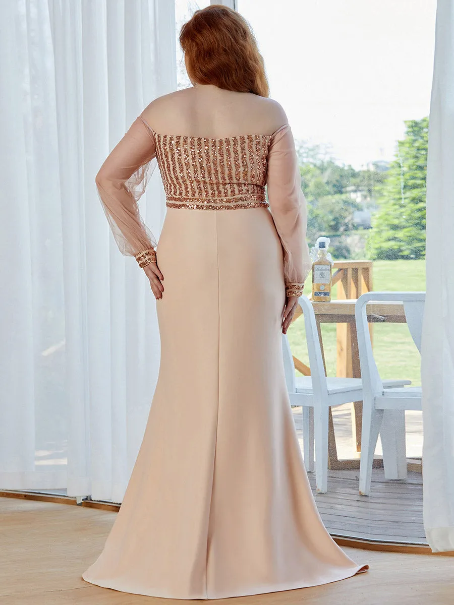 Plus Size Cool See-Through Sleeves Wholesale Dresses