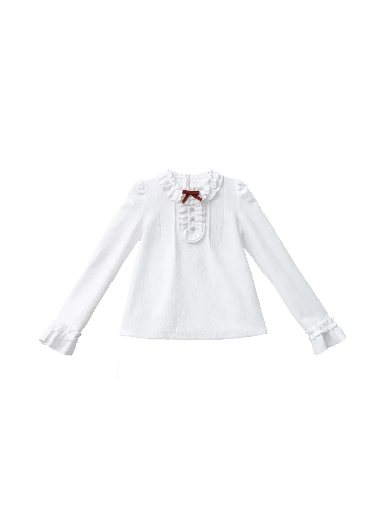 Poem Weave White Feather Dress Innershirt Rose Corsage   Ruffle Red Ruffle Retro Jacket Suspender Rose