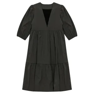 Pompomme Velvet Insert Taffeta Dress