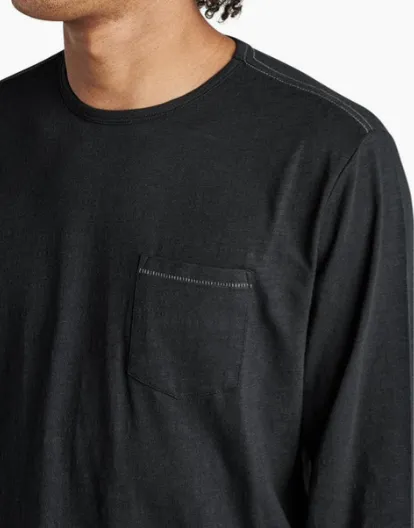 ROARK Well Worn Long Sleeve Mid Organic Knit Top - Black