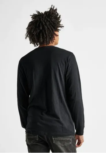 ROARK Well Worn Long Sleeve Mid Organic Knit Top - Black