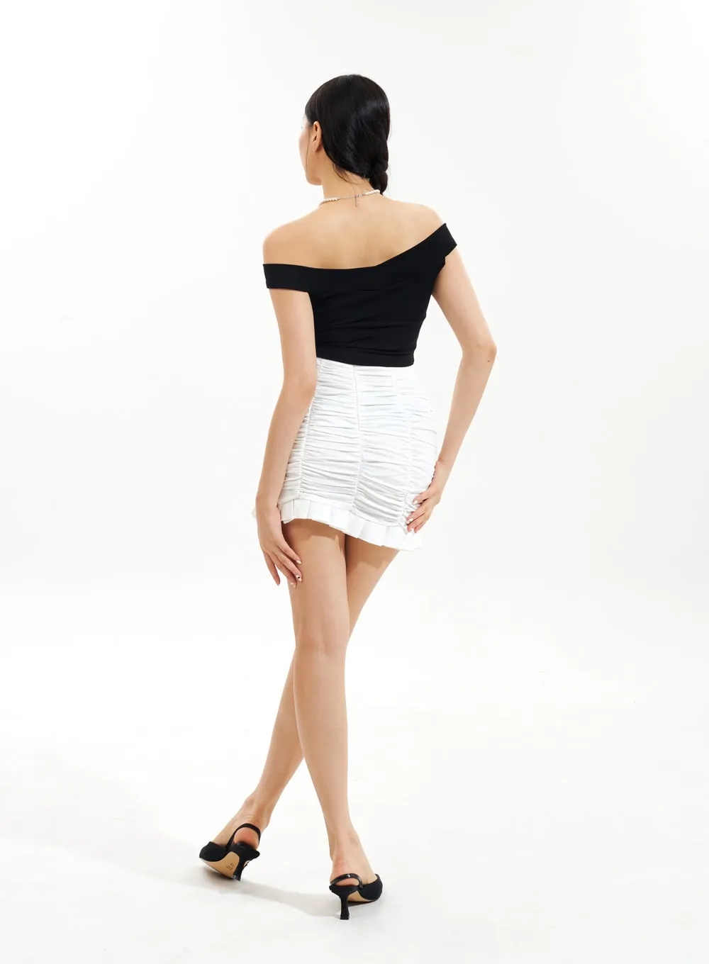 Ruched Mini Skirt IU309
