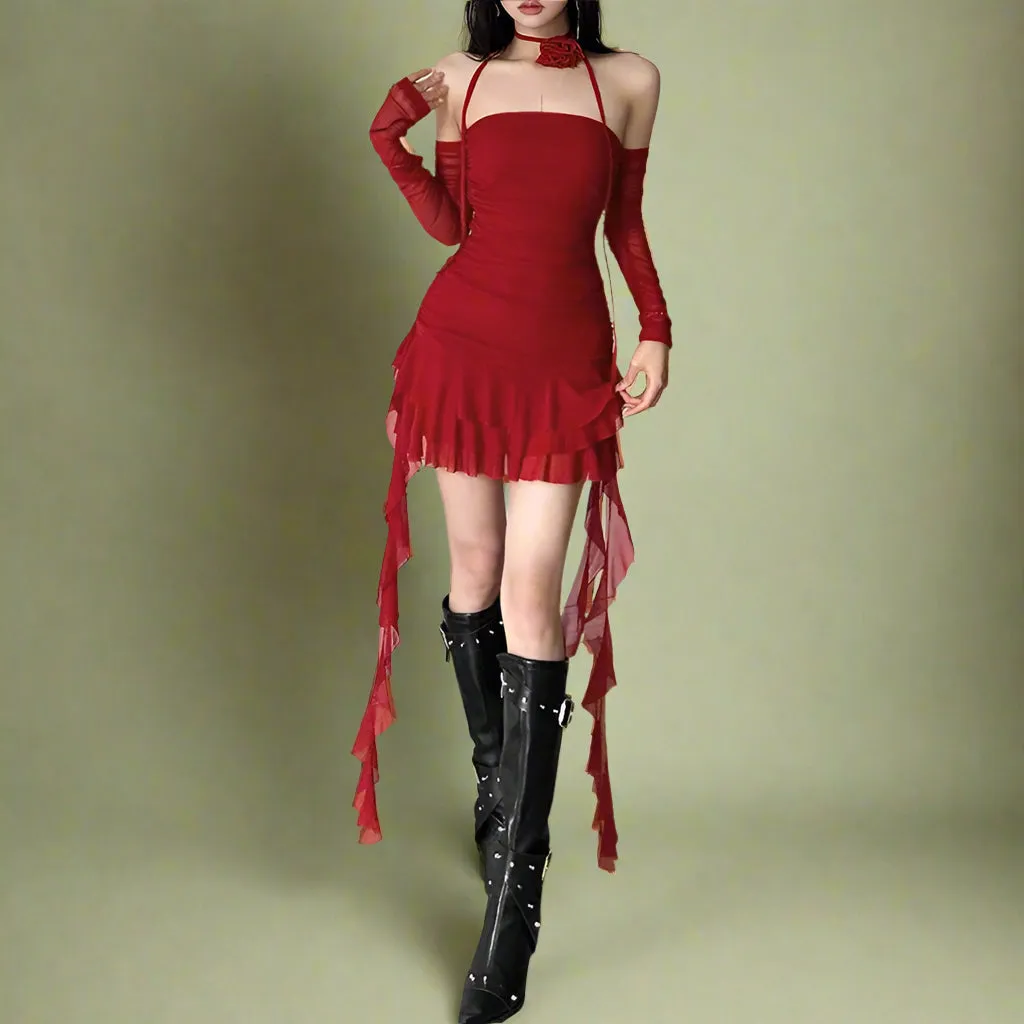 Ruched Off-Shoulder Fairy Dress
