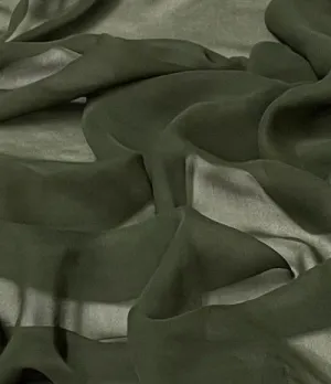 Silk Chiffon Wide- Olive Green