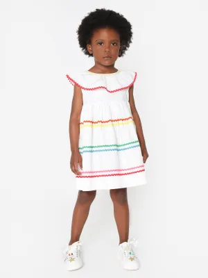 Stella McCartney Girls Sleeveless Woven Dress in Ivory