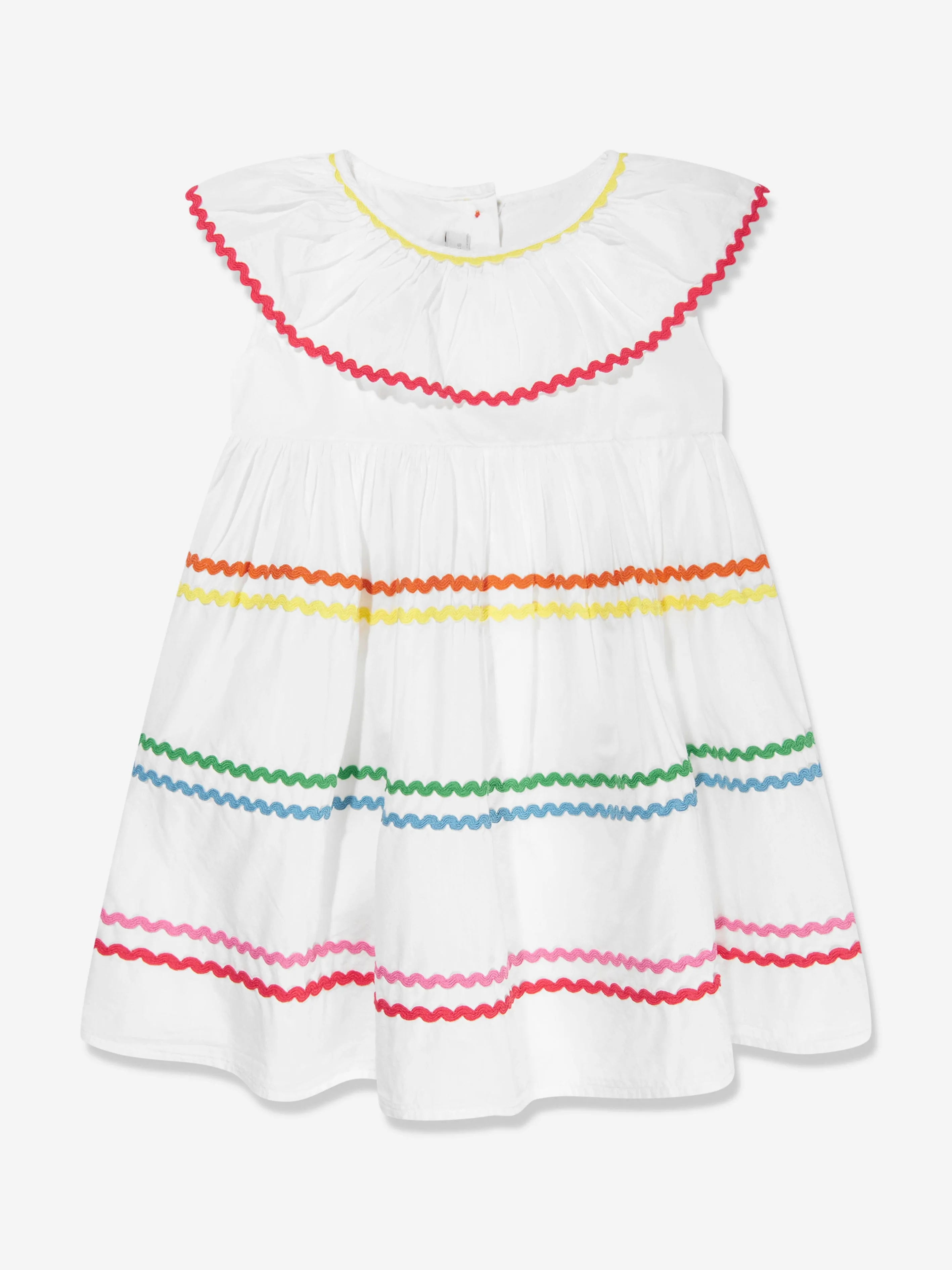 Stella McCartney Girls Sleeveless Woven Dress in Ivory