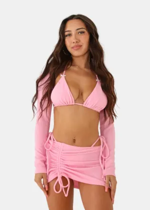 Strawberry Milk Ruched Skirt