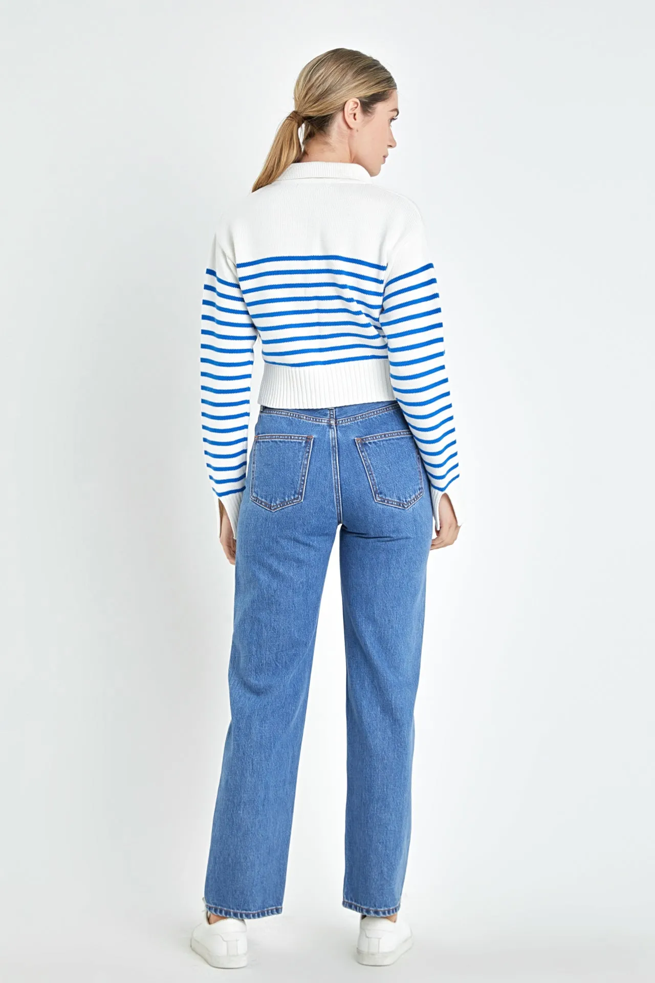 Stripe Knit Long Sleeve Top